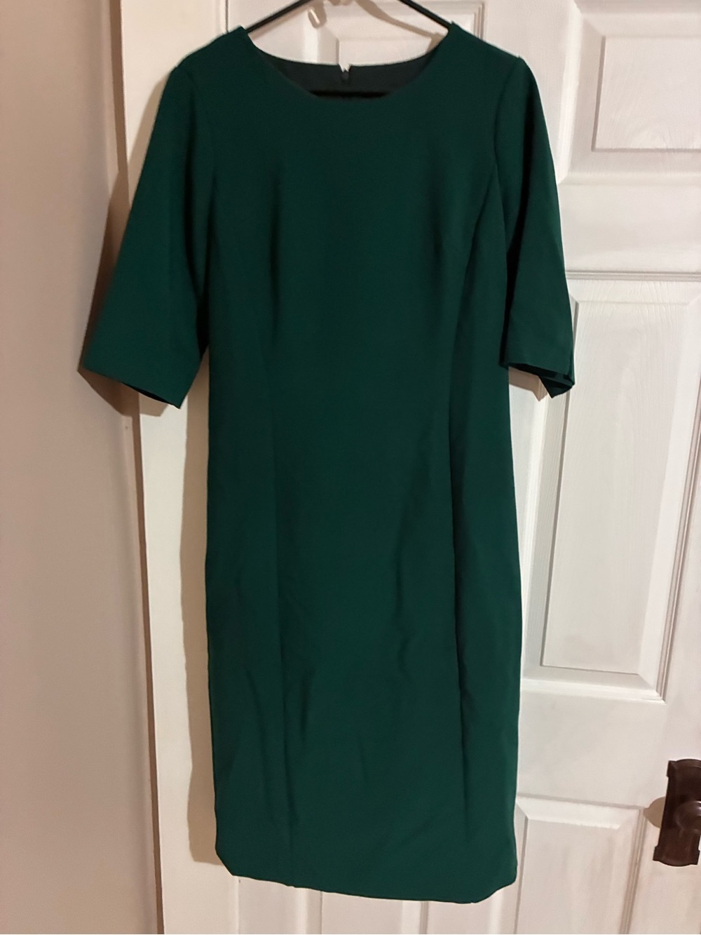 J. Crew Deep Emerald Midi Sheath Dress